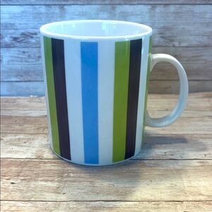 2004 Starbucks Striped Mug - Blue, Green, Brown